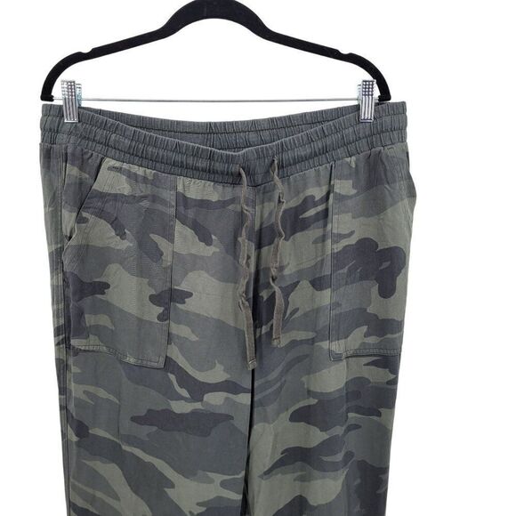 Splendid Camo Boardwalk Jogger Pants XL Army Green Rayon Casual Loungewear Warco - Picture 6 of 12